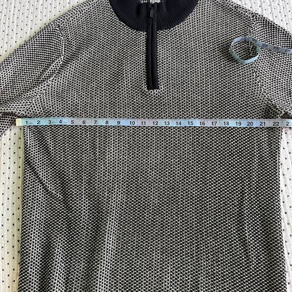 Tristan Men’s Sweater – Large (Textured Black & White, Half-Zip) - Picture 3 of 3